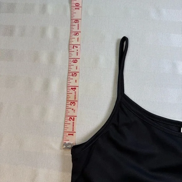 Jalete Y2K Vintage Black Spaghetti Strap Slip Dress Sz M USA Made - Picture 8 of 10